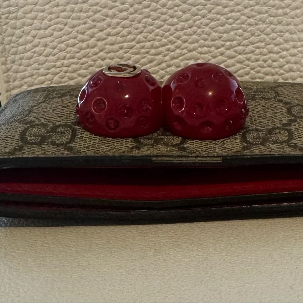 Gucci Brown GG Supreme Canvas Wallet with Red Cherry 3D SALE!! - Picture 12 of 14